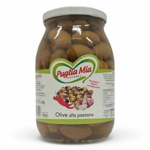 Оливки Puglia Mia Olive alla paesana 950г 8057681774593 фото