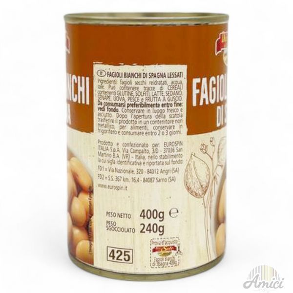 Квасоля Delizie dal Sole Fagioli Bianchi di Spagna 400 г 8017596014801 фото