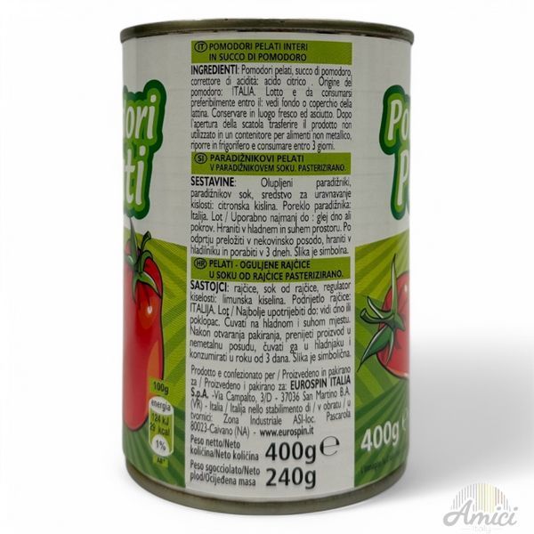 Томати очищені Pomodori Pelati 400г 8017596061225 фото