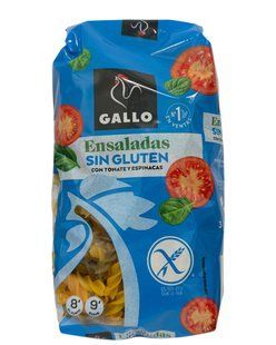 Макарони Gallo Sin Gluten Спіральки з томатом та шпинатом без глютену 450g 8410069018588 фото