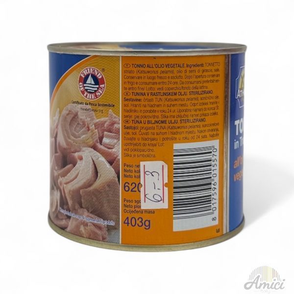 Тунець Athena Tonno all'olio vegetale в рослинній олії 620g 8017596015570 фото
