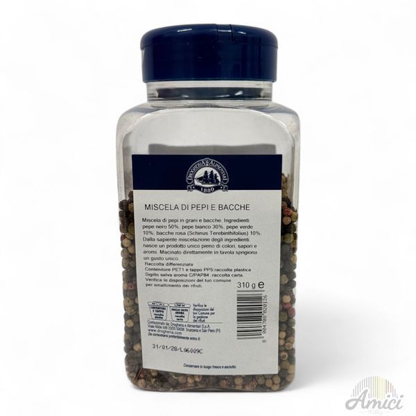 Чорний перець горошком Drogheria Alimentari Pepe 4 Stagioni grani 310g 8004708020126 фото