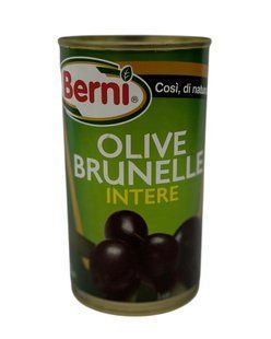 Оливки Berni Olive Brunelle чорні з кісточкою 350г 8032589960323 фото