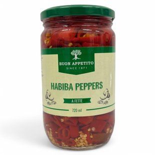 Перець консервований Buon Appetito Habiba Peppers a fette 720ml 8052693010141 фото
