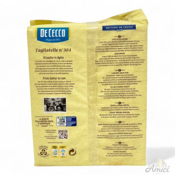 Макарони De Cecco Tagliatelle №304 All'Uovo 500 г 8001250253040 фото
