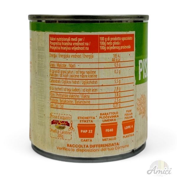 Горошок Delizie del Sole Piselli e Carotine ж/б 200г 8017596066756 фото