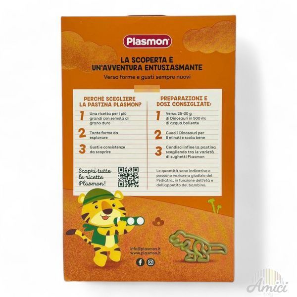 Макарони Plasmon i DINOSAURI grano duro e spinaci 250 г 8001040421000 фото