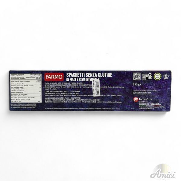 Макарони FARMO Spaghetti Senza Glutine 250 г 8032715385990 фото