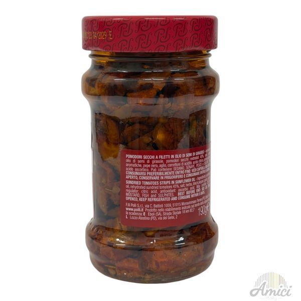 Помідори вʼялені Polli pomidori secchi a feletti 190g 8001310346118 фото