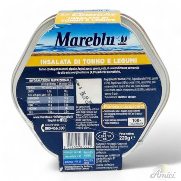 Салат Mareblu le Classiche Insalata di Tonno e Legumi 220 г 8054729872242 фото