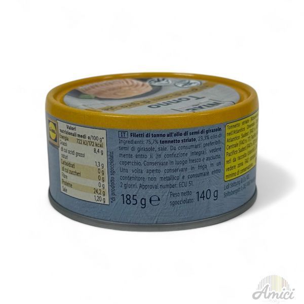 Тунець NIXE Tonno all'olio di semi di girasole 185g 20403034 фото