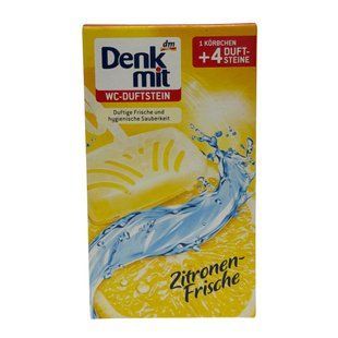 Підвісний блок для унітаза DenkMit WC Duftstein Lemon 160g 4010355198341 фото